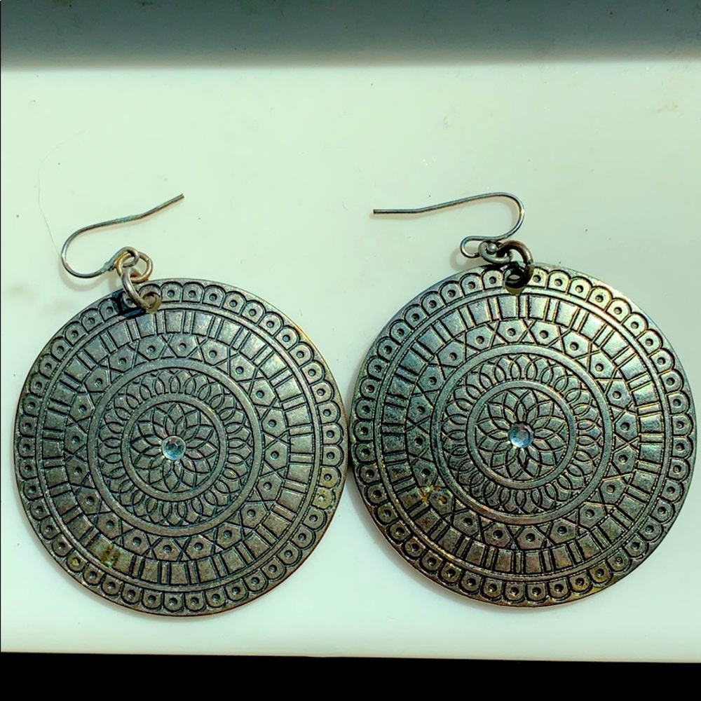 Silver Mandala Hoops